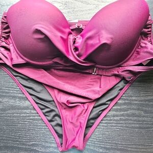 Hilor Plum Purple Two Piece Swim Set Women's Size 14